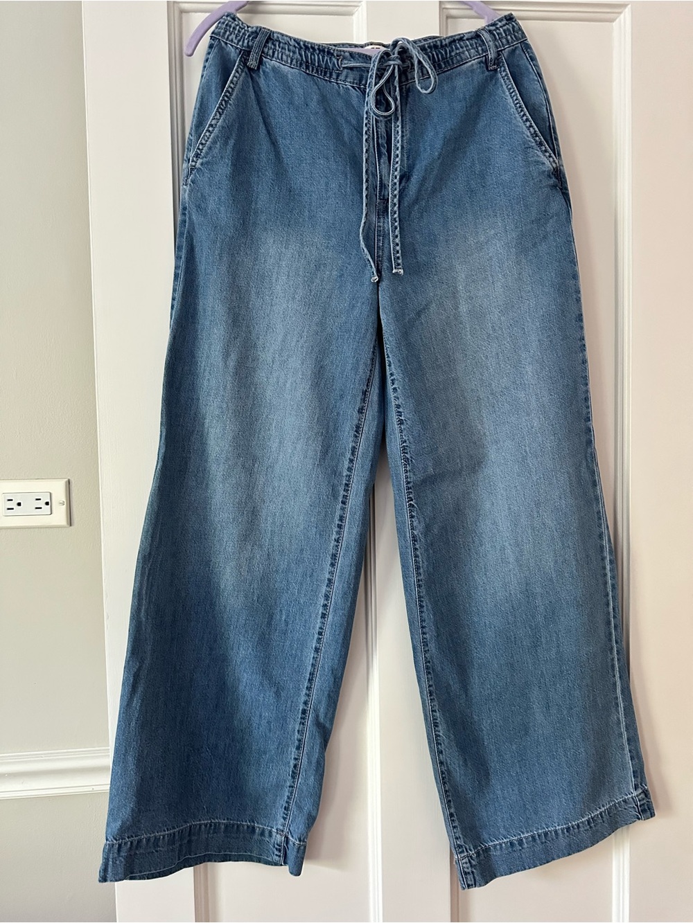 Oat New York Wide-Leg Drawstring Jeans Medium Blue 8/29